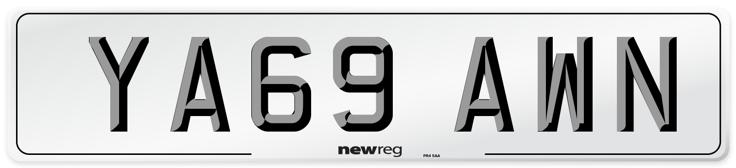 YA69 AWN Number Plate from New Reg